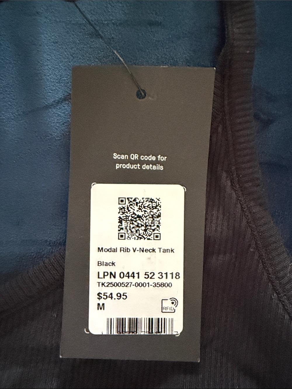 Fabletics Black Ribbed Racerback Tank - Picture 3 of 3